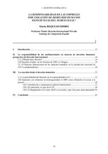 1- SCIENTIA JURISLA RESPONSABILIDAD DE LAS EMPRESAS POR VIOLACIÓN DE DERECHOS HUMANOS DEFICIENCIAS DEL MARCO LEGAL* Marta REQUEJO ISIDRO