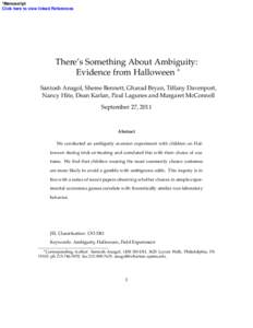 Scottish culture / Scottish folklore / Ambiguity aversion / Costume / Trick-or-treating / Ambiguity / Culture / Human behavior / Religion / Decision theory / Halloween / Irish culture