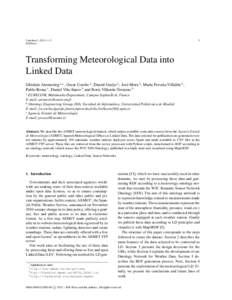 1  Undefined–5 IOS Press  Transforming Meteorological Data into