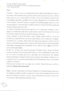 Seminário IIFRI: 500 Anos de B¡asil Conferéncia do Profl Doutor Afonso Carlos Marques dos Sa¡tos Dia/l I de abril de 2000 Fita I Cida Mota