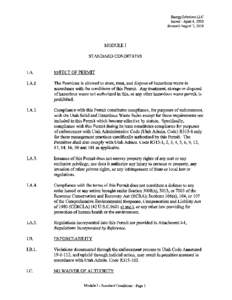 EnergySoIutions LLC Issued - April 4, 2003 Revised-August 7,2014 MODULE I STANDARD CONDITIONS