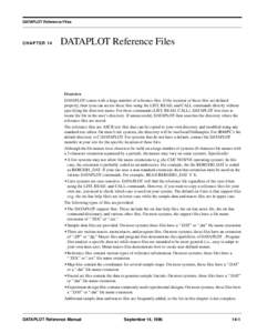 DATAPLOT Reference Files  CHAPTER 14 DATAPLOT Reference Files