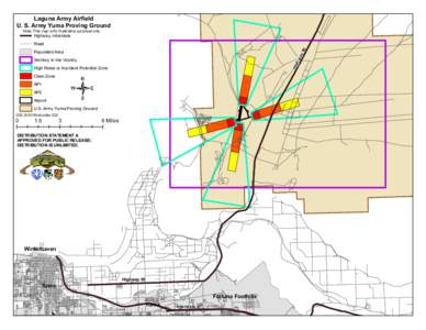 Laguna Army Airfield U. S. Army Yuma Proving Ground Note: This map is for illustrative purposes only. Highway, Interstate Road