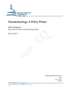 Nanotechnology: A Policy Primer