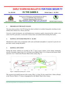 EARLY WARNING BULLETIN FOR FOOD SECURITY IN THE GAMBIA No[removed]Period: June[removed], 2011