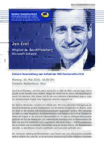 BGV-SEMINARREIHEJon Erni Mitglied der Geschäftsleitung Microsoft Schweiz