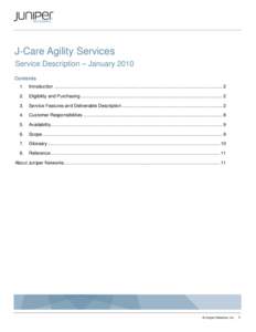 J-Care Agility Services - Service Description Document