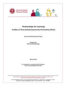 Partnerships for Learning: A Study of Promising Practices in School-Afterschool Integration