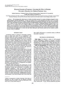 Am. J. Trop. Med. Hyg., 88(2), 2013, pp. 292–300 doi:[removed]ajtmh[removed]Copyright © 2013 by The American Society of Tropical Medicine and Hygiene Maternal Anemia in Pregnancy: Assessing the Effect of Routine Preven