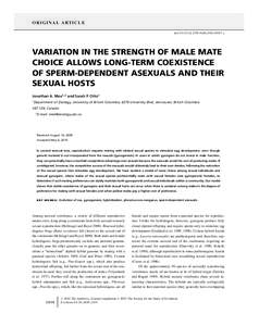 VARIATION IN THE STRENGTH OF MALE MATE CHOICE ALLOWS LONGTERM COEXISTENCE OF SPERMDEPENDENT ASEXUALS AND THEIR SEXUAL HOSTS