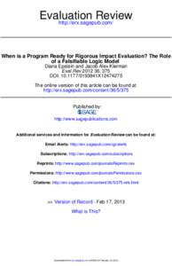 Thought / Impact assessment / Philosophy of science / Program evaluation / Logic model / Impact evaluation / Logic / Economic model / Scientific modelling / Evaluation / Evaluation methods / Science