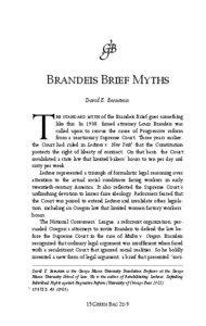 Case law / Muller v. Oregon / Brandeis Brief / Lochner v. New York / David Bernstein / Josephine Clara Goldmark / Brandeis / Freedom of contract / Rufus Wheeler Peckham / Law / Louis Brandeis / United States