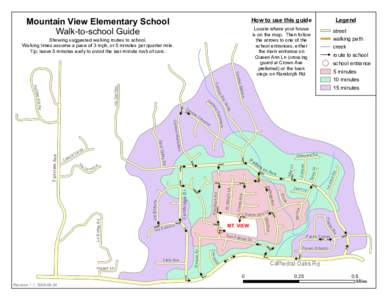 Mountain View Elementary School Walk-to-school Guide How to use this guide Locate where your house is on the map. Then follow