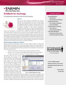 GRIDBANK FOR EXCHANGE DATASHEET GridBank for Exchange  B U SI NE SS B EN EF IT S