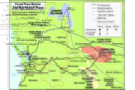 Fossil Fuel Basins and Northwest Ports Rail shipping line  ALBERTA