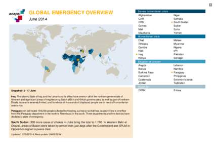 1  GLOBAL EMERGENCY OVERVIEW June[removed]Snapshot[removed]June