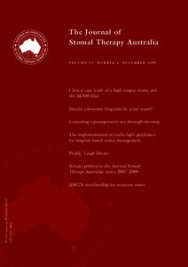 The Journal of Stomal Therapy Australia VOLUME 29 NUMBER 4