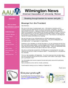 Wilmington News  American Association of University Women Breaking through barriers for women and girls  June 2014