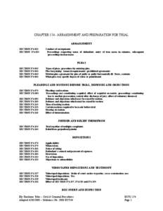 [Rev[removed]:07:53 PM]  CHAPTER[removed]ARRAIGNMENT AND PREPARATION FOR TRIAL ARRAIGNMENT SECTION[removed]SECTION[removed]