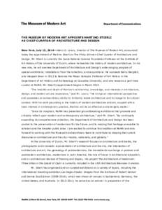 Architectural history / Zurich / Museum of Modern Art / Ludwig Mies van der Rohe / Philip Johnson / Josep Lluis Mateo / International Confederation of Architectural Museums / Architecture / Visual arts / Barry Bergdoll