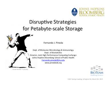 Disrup9ve	
  Strategies	
  	
   for	
  Petabyte-­‐scale	
  Storage	
  	
   	
   Fernando	
  J.	
  Pineda	
   	
  