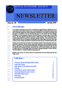 ROYAL ECONOMIC SOCIETY  NEWSLETTER ROYAL ECONOMIC SOCIETY  Issue no. 148