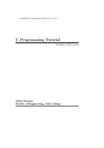 ---titleSpecial Assignment Operators ++ and --  C Programming Tutorial 4th Edition (K&R version)  Mark Burgess