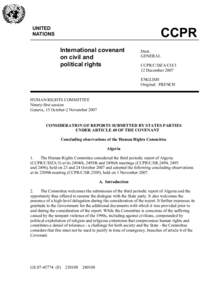 UNITED NATIONS CCPR International covenant on civil and