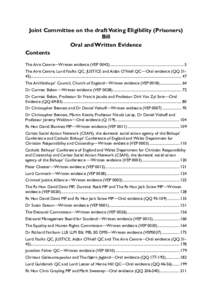 Joint Committee on the draft Voting Eligibility (Prisoners) Bill Oral and Written Evidence Contents The Aire Centre—Written evidence (VEP 0042) ..........................................................................