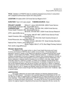 Validation of FHM/FIA data for predicting dogwood occurrence in conjunction with a dogwood anthracnose hazard risk rating system