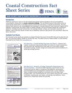 Coastal Construction Fact Sheet Series HOME BUILDER’S GUIDE TO COASTAL CONSTRUCTION FEMA 499/August 2005 Technical Fact Sheet Guide