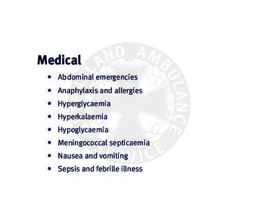 Hyperkalemia / Nonketotic hyperosmolar coma / Metabolic acidosis / Diabetic ketoacidosis / Hyperglycemia / Peritonitis / Diabetes mellitus / Pancreatitis / Hypoglycemia / Medicine / Health / Medical emergencies