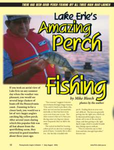 There has been good perch fishing off all three main boat-launch  If you took an aerial view of Lake Erie on any summer day when the weather was pleasant, you would see