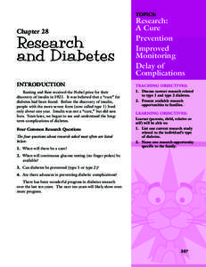 TOPICS:  Research and Diabetes  Research: