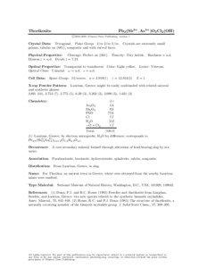 Pb3 (Sb3+ , As3+ )O3 Cl2 (OH)  Thorikosite