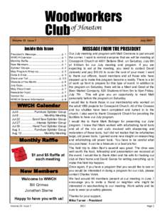 Woodworkers of Houston Club Volume 33 Issue 7  July 2017