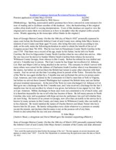 Southern Campaign American Revolution Pension Statements Pension application of John Mayo S31838 fn22NC Transcribed by Will Graves[removed]Methodology: Spelling, punctuation and/or grammar have been corrected in some in