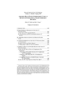 Harvard Journal of Law & Technology Volume 21, Number 2 Spring 2008 ASSESSING BIAS IN PATENT INFRINGEMENT CASES: A REVIEW OF INTERNATIONAL TRADE COMMISSION DECISIONS