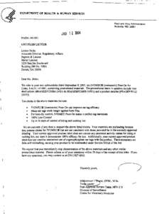 2004 Notice of Regulatory Activity Letter