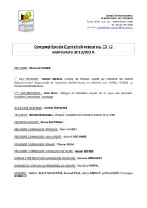 Composition du Comité directeur du CD 12