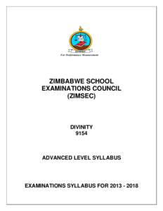 ZIMBABWE SCHOOL EXAMINATIONS COUNCIL (ZIMSEC) DIVINITY 9154