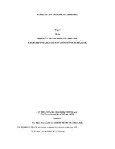 COMPANY LAW AMENDMENT COMMITTEE  Report