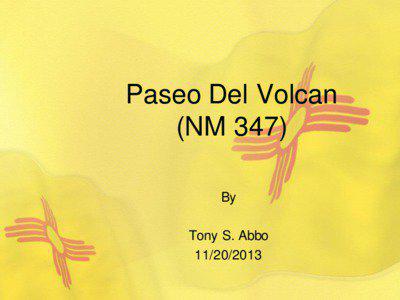 Paseo Del Volcan (NM 347) By