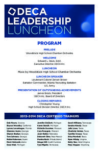 LEADERSHIP  LUNCHEON PROGRAM PRELUDE Woodstock High School Chamber Orchestra