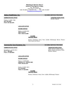 Planning & Service Area 3 Western IL Area Agency on Aging[removed]34th Avenue Rock Island, IL[removed][removed]or[removed]FAX: ([removed]