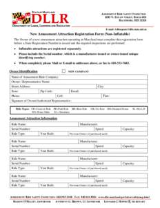 AMUSEMENT RIDE SAFETY INSPECTION 1100 N. EUTAW STREET, ROOM 601 BALTIMORE, MD[removed]E-mail: [removed]