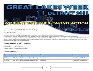 Great Lakes Week detailed Agenda - September 30, 2011