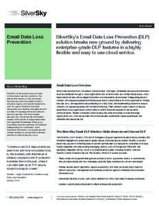 Data Sheet  Email Data Loss Prevention  About SilverSky