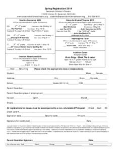 Spring Registration 2014 Savannah Children’s Theatre 2160 E. Victory Dr. Savannah, GA[removed]www.savannahchildrenstheatre.org [removed[removed]