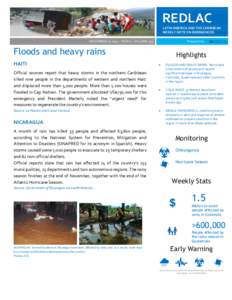 REDLAC LATIN AMERICA AND THE CARIBBEAN WEEKLY NOTE ON EMERGENCIES NOVEMBER[removed]YEAR 7 – VOLUME 379  Prepared by: